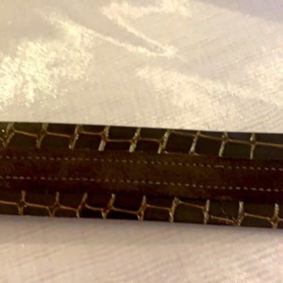 Made in🇨🇦Buffalo 💯% Crocodile Embossed Leather/Suede Belt - Picture 11 of 13